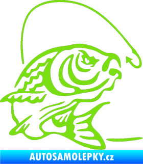 Samolepka Ryba s návnadou 002 pravá zelená kawasaki