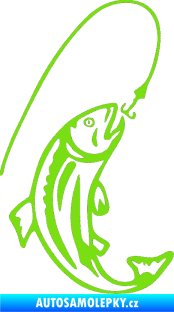 Samolepka Ryba s návnadou 003 pravá zelená kawasaki