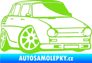 Samolepka Škoda 100 karikatura pravá zelená kawasaki