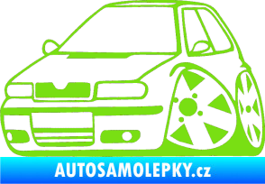 Samolepka Škoda Felicia karikatura levá zelená kawasaki