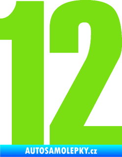 Samolepka Startovní číslo 12 typ 2    zelená kawasaki