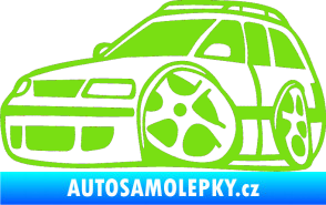 Samolepka VW Passat b6 karikatura levá zelená kawasaki