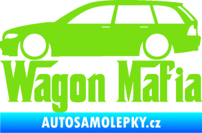 Samolepka Wagon Mafia 002 nápis s autem zelená kawasaki