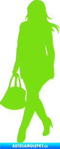 Samolepka Žena na nákupu 005 levá zelená kawasaki