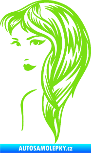 Samolepka Žena tvář 001 levá zelená kawasaki