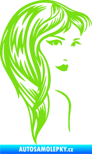 Samolepka Žena tvář 001 pravá zelená kawasaki