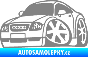 Samolepka Audi TT karikatura levá šedá