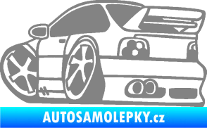 Samolepka BMW e46 karikatura levá šedá