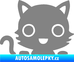 Samolepka Kočka 014 levá kočka v autě šedá