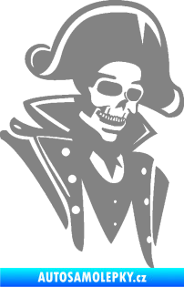 Samolepka Kostra pirát pravá šedá