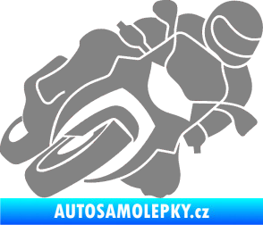 Samolepka Motorka 001 pravá silniční motorky šedá