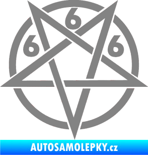 Samolepka Pentagram 666 šedá