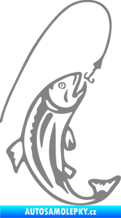 Samolepka Ryba s návnadou 003 pravá šedá