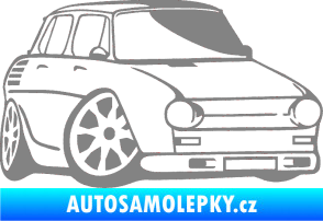Samolepka Škoda 100 karikatura pravá šedá