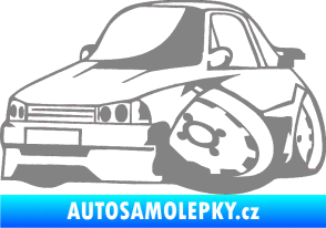 Samolepka Škoda 120 karikatura levá šedá
