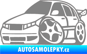 Samolepka Škoda Fabia 001 karikatura levá šedá