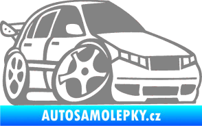 Samolepka Škoda Fabia 001 karikatura pravá šedá