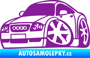 Samolepka Audi TT karikatura levá fialová