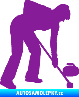 Samolepka Curling 002 pravá fialová