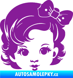 Samolepka Dítě v autě 110 pravá holčička s mašlí fialová