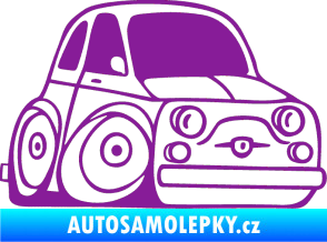 Samolepka Fiat 500 karikatura pravá fialová