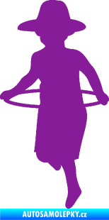Samolepka Hula Hop 001 levá dítě s obručí fialová