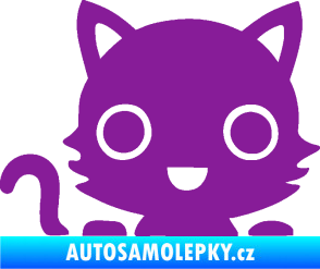 Samolepka Kočka 014 levá kočka v autě fialová