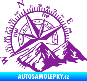 Samolepka Kompas 002 levá hory fialová