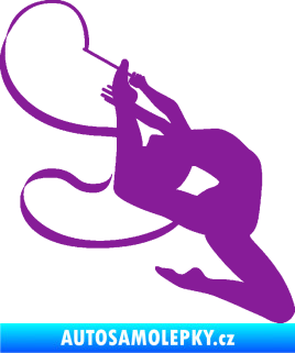 Samolepka Moderní gymnastika 001 pravá gymnastka se stuhou fialová