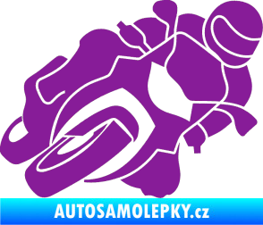 Samolepka Motorka 001 pravá silniční motorky fialová
