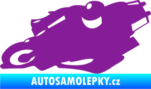 Samolepka Motorka 007 levá silniční motorky fialová