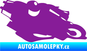 Samolepka Motorka 007 pravá silniční motorky fialová