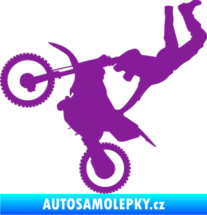 Samolepka Motorka 008 levá motokros freestyle fialová