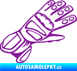 Samolepka Motorkářské rukavice 002 pravá fialová