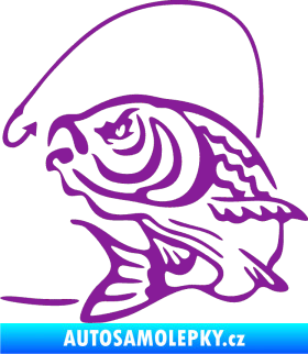 Samolepka Ryba s návnadou 002 levá fialová