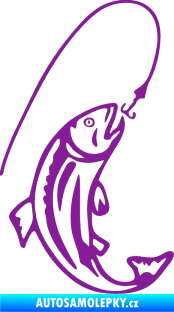 Samolepka Ryba s návnadou 003 pravá fialová
