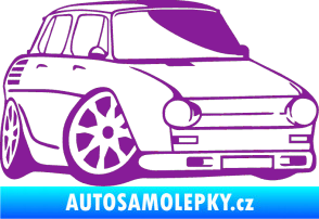Samolepka Škoda 100 karikatura pravá fialová