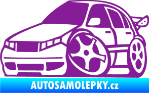 Samolepka Škoda Fabia 001 karikatura levá fialová