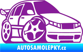 Samolepka Škoda Fabia 001 karikatura pravá fialová