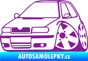 Samolepka Škoda Felicia karikatura levá fialová