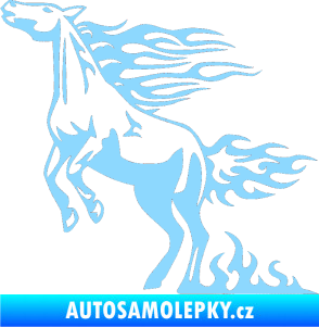Samolepka Animal flames 001 levá kůň světle modrá