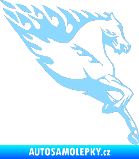 Samolepka Animal flames 002 pravá kůň světle modrá