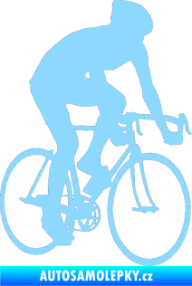Samolepka Cyklista 001 pravá světle modrá