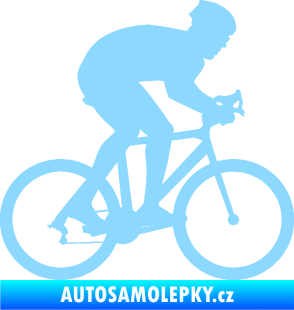 Samolepka Cyklista 008 pravá světle modrá