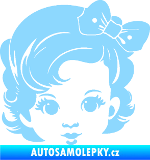 Samolepka Dítě v autě 110 pravá holčička s mašlí světle modrá