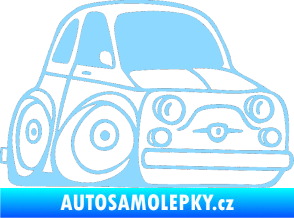 Samolepka Fiat 500 karikatura pravá světle modrá