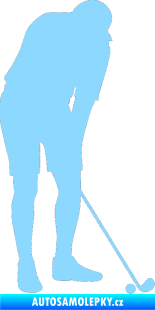 Samolepka Golfista 007 pravá světle modrá