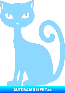 Samolepka Kočka 009 levá světle modrá