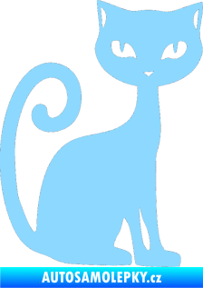 Samolepka Kočka 009 pravá světle modrá