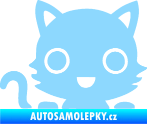 Samolepka Kočka 014 levá kočka v autě světle modrá